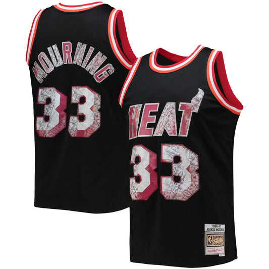 Alonzo Mourning Miami Heat Mitchell & Ness 1996-97 Hardwood Classics NBA 75th Anniversary Diamond Swingman Jersey - Black