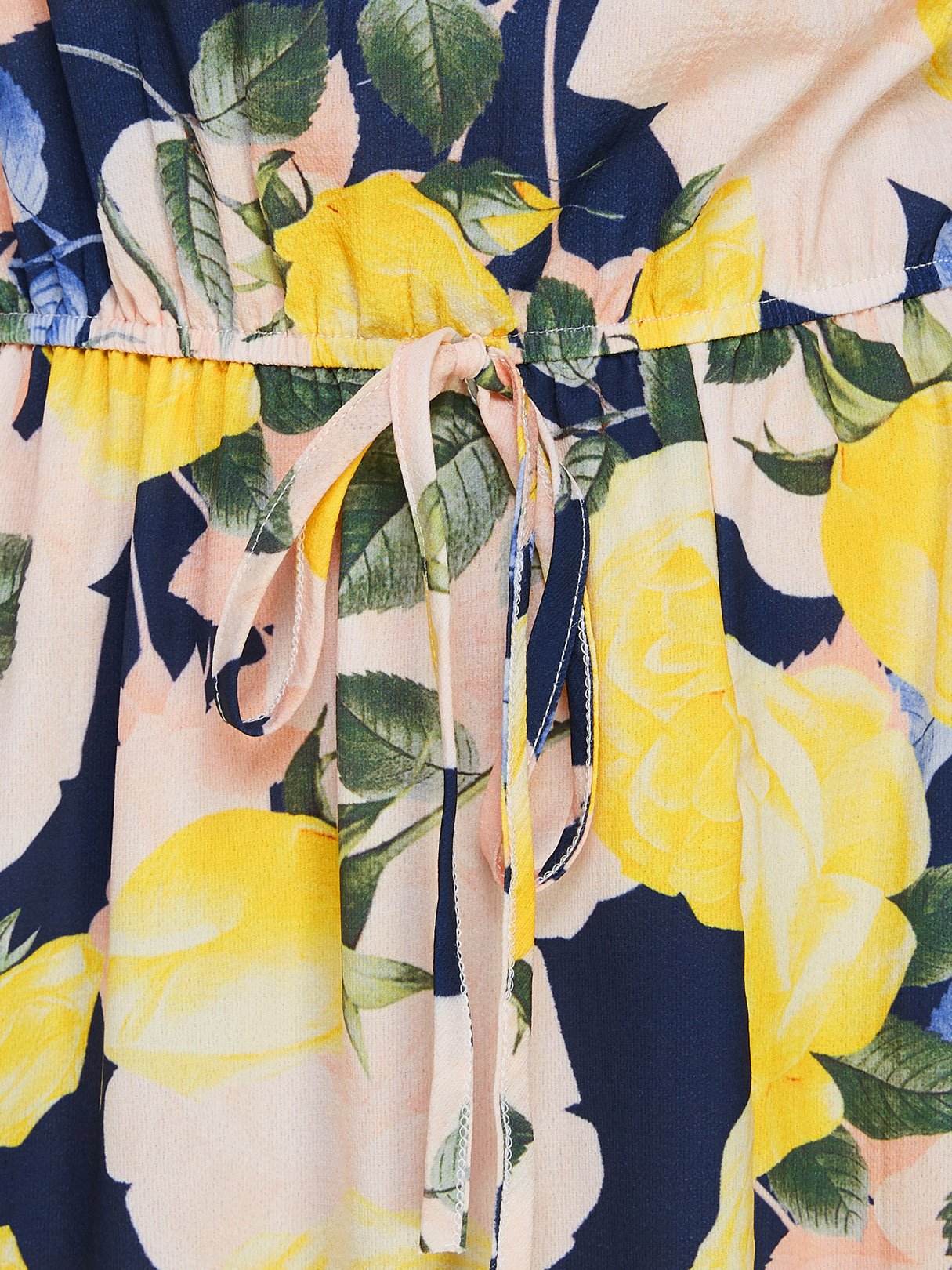 Yellow Halter Sleeveless Floral Print Slit Self-Tie Maxi Dress