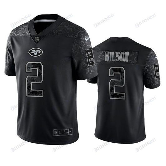 Zach Wilson 2 New York Jets Black Reflective Limited Jersey - Men