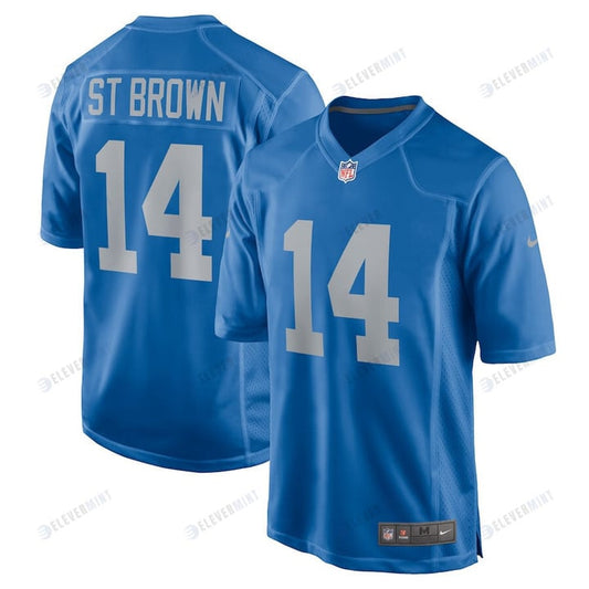 Amon-Ra St. Brown 14 Detroit Lions Player Game Jersey - Blue