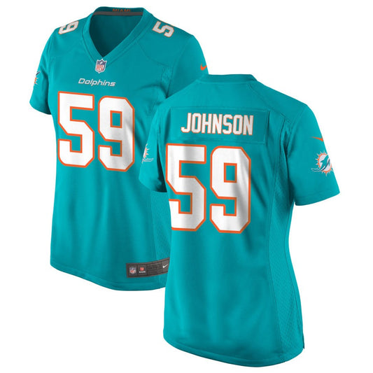 Alexander Johnson Miami Dolphins Nike Women's Game Jersey - Aqua