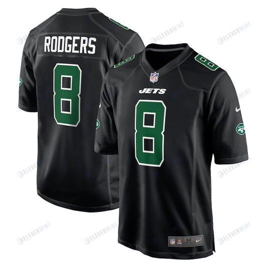 Aaron Rodgers 8 New York Jets Men Fashion Game Jersey - Black