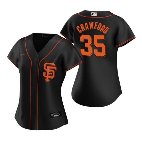 Womens San Francisco Giants Brandon Crawford Cool Base Replica Jersey Black