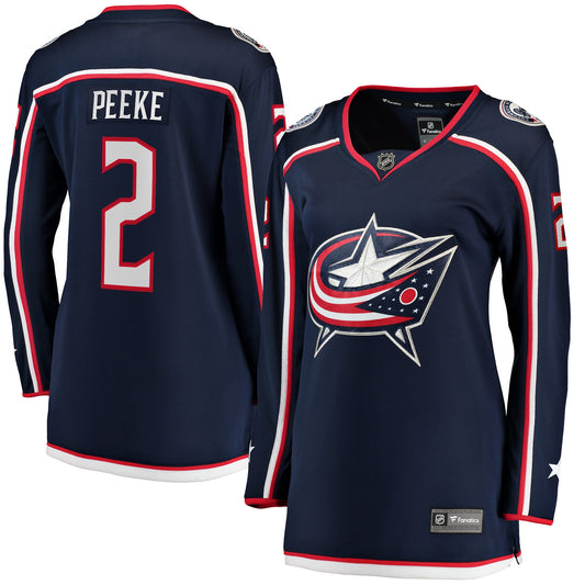 Andrew Peeke Columbus Blue Jackets Fanatics Branded Women's Home Breakaway Player Jersey - Navy