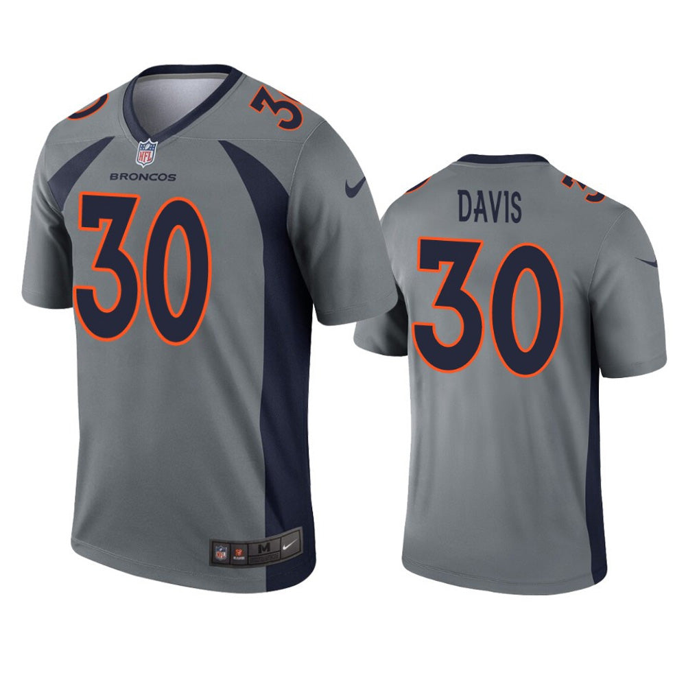 Youth Denver Broncos Terrell Davis Inverted Legend Jersey - Gray