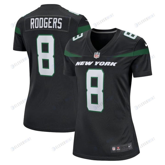 Aaron Rodgers 8 New York Jets Women's Game Jersey - Black