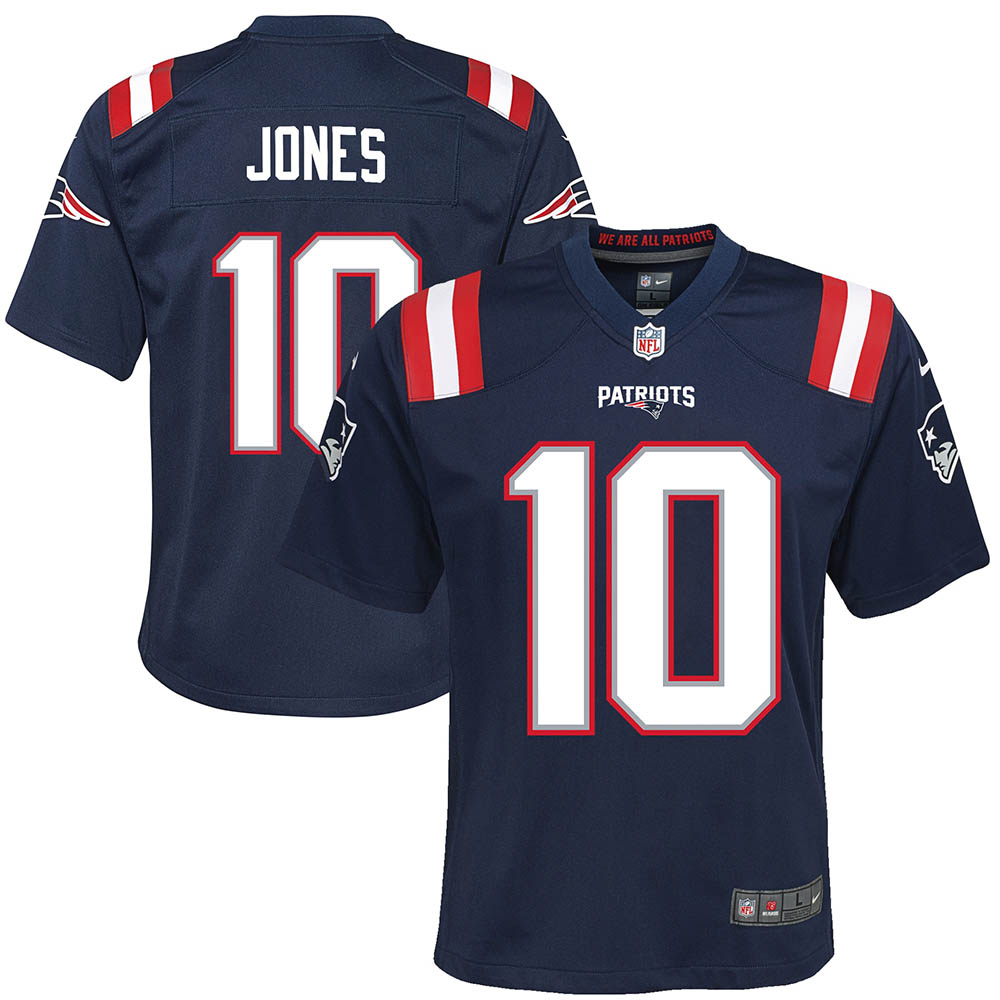 Youth New England Patriots Mac Jones Game Jersey Navy