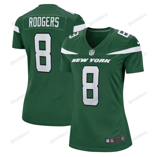 Aaron Rodgers 8 New York Jets Women Game Jersey - Gotham Green