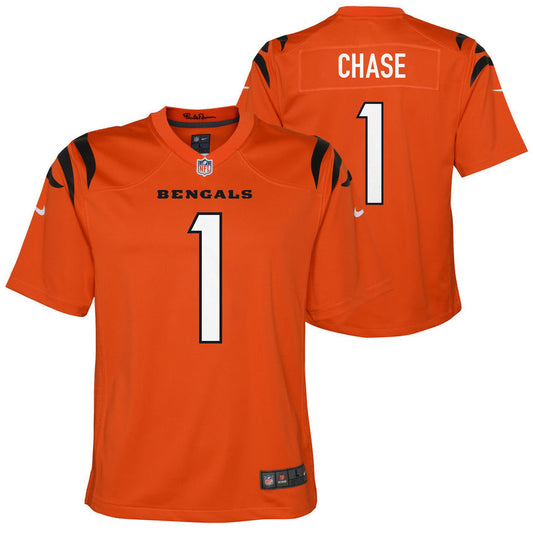 Youth Ja'Marr Chase Cincinnati Bengals Alternate Orange Game Jersey