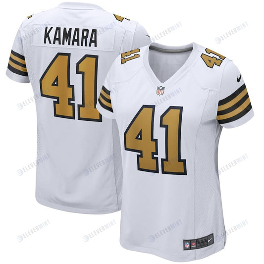 Alvin Kamara 41 New Orleans Saints Women's Alternate Game Jersey - White