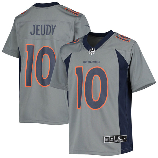 Youth Denver Broncos Jerry Jeudy Inverted Team Game Jersey Gray