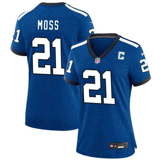 Zack Moss Indianapolis Colts Nike Women's Indiana Nights Alternate Game Jersey - Royal